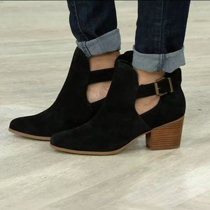 Sole Society Suede Cut-out Ankle Boot